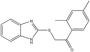 2-(1H-benzimidazol-2-ylsulfanyl)-1-(2,4-dimethylphenyl)ethanone Struktur