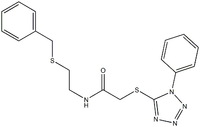 N-(2-benzylsulfanylethyl)-2-(1-phenyltetrazol-5-yl)sulfanylacetamide Struktur