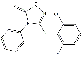 3-[(2-chloro-6-fluorophenyl)methyl]-4-phenyl-1H-1,2,4-triazole-5-thione Struktur