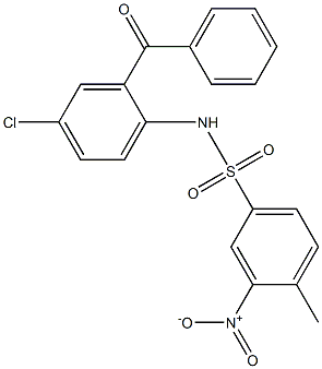 N-(2-benzoyl-4-chlorophenyl)-4-methyl-3-nitrobenzenesulfonamide Struktur