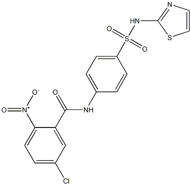 5-chloro-2-nitro-N-[4-(1,3-thiazol-2-ylsulfamoyl)phenyl]benzamide Struktur