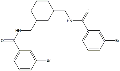 3-bromo-N-[[3-[[(3-bromobenzoyl)amino]methyl]cyclohexyl]methyl]benzamide Struktur