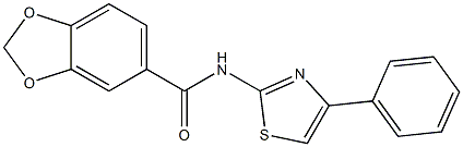 N-(4-phenyl-1,3-thiazol-2-yl)-1,3-benzodioxole-5-carboxamide Struktur