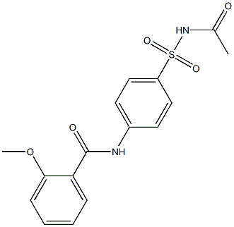 N-[4-(acetylsulfamoyl)phenyl]-2-methoxybenzamide Struktur