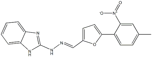 N-[(E)-[5-(4-methyl-2-nitrophenyl)furan-2-yl]methylideneamino]-1H-benzimidazol-2-amine Struktur