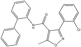 3-(2-chlorophenyl)-5-methyl-N-(2-phenylphenyl)-1,2-oxazole-4-carboxamide Struktur