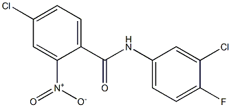 4-chloro-N-(3-chloro-4-fluorophenyl)-2-nitrobenzamide Struktur