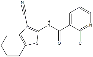 2-chloro-N-(3-cyano-4,5,6,7-tetrahydro-1-benzothiophen-2-yl)pyridine-3-carboxamide Struktur