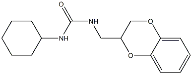 1-cyclohexyl-3-(2,3-dihydro-1,4-benzodioxin-3-ylmethyl)urea Struktur