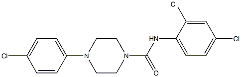 4-(4-chlorophenyl)-N-(2,4-dichlorophenyl)piperazine-1-carboxamide Struktur