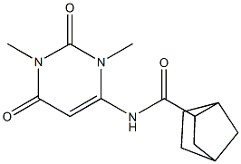 N-(1,3-dimethyl-2,6-dioxopyrimidin-4-yl)bicyclo[2.2.1]heptane-3-carboxamide Struktur