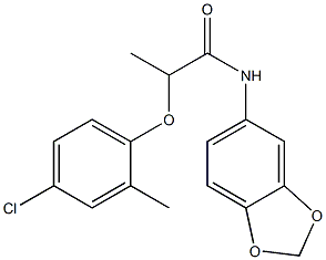 N-(1,3-benzodioxol-5-yl)-2-(4-chloro-2-methylphenoxy)propanamide Struktur