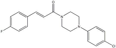 (E)-1-[4-(4-chlorophenyl)piperazin-1-yl]-3-(4-fluorophenyl)prop-2-en-1-one Struktur