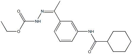 ethyl N-[(Z)-1-[3-(cyclohexanecarbonylamino)phenyl]ethylideneamino]carbamate Struktur