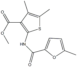 methyl 4,5-dimethyl-2-[(5-methylfuran-2-carbonyl)amino]thiophene-3-carboxylate Struktur