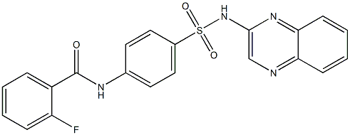 2-fluoro-N-[4-(quinoxalin-2-ylsulfamoyl)phenyl]benzamide