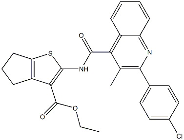 ethyl 2-[[2-(4-chlorophenyl)-3-methylquinoline-4-carbonyl]amino]-5,6-dihydro-4H-cyclopenta[b]thiophene-3-carboxylate