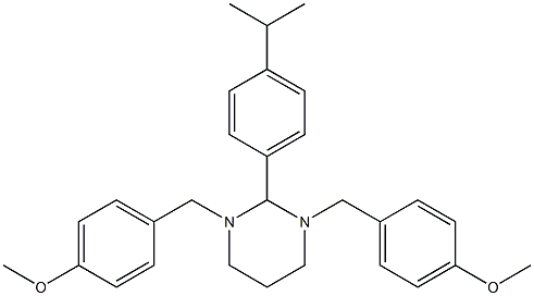 1,3-bis[(4-methoxyphenyl)methyl]-2-(4-propan-2-ylphenyl)-1,3-diazinane Struktur