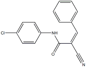 (Z)-N-(4-chlorophenyl)-2-cyano-3-phenylprop-2-enamide Struktur