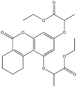 ethyl 2-[[1-(1-ethoxy-1-oxopropan-2-yl)oxy-6-oxo-7,8,9,10-tetrahydrobenzo[c]chromen-3-yl]oxy]propanoate Struktur