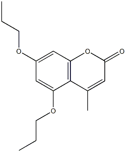 4-methyl-5,7-dipropoxychromen-2-one Struktur