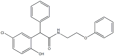 2-(5-chloro-2-hydroxyphenyl)-N-(2-phenoxyethyl)-2-phenylacetamide Struktur