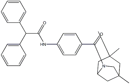 2,2-diphenyl-N-[4-(3,3,5-trimethyl-7-azabicyclo[3.2.1]octane-7-carbonyl)phenyl]acetamide Struktur