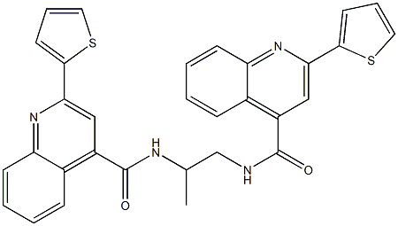 2-thiophen-2-yl-N-[2-[(2-thiophen-2-ylquinoline-4-carbonyl)amino]propyl]quinoline-4-carboxamide Struktur