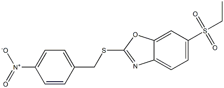 6-ethylsulfonyl-2-[(4-nitrophenyl)methylsulfanyl]-1,3-benzoxazole Struktur