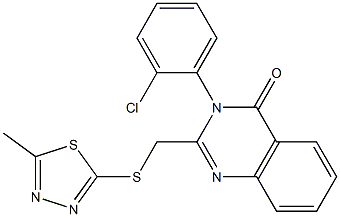 3-(2-chlorophenyl)-2-[(5-methyl-1,3,4-thiadiazol-2-yl)sulfanylmethyl]quinazolin-4-one Struktur