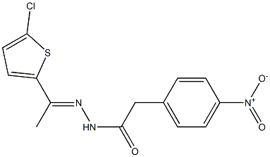 N-[(E)-1-(5-chlorothiophen-2-yl)ethylideneamino]-2-(4-nitrophenyl)acetamide Struktur