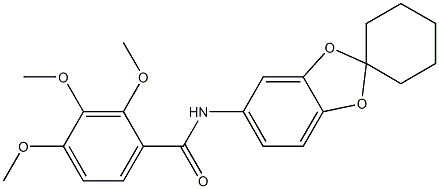 2,3,4-trimethoxy-N-spiro[1,3-benzodioxole-2,1'-cyclohexane]-5-ylbenzamide Struktur