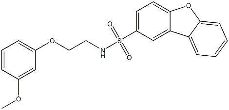 N-[2-(3-methoxyphenoxy)ethyl]dibenzofuran-2-sulfonamide Struktur