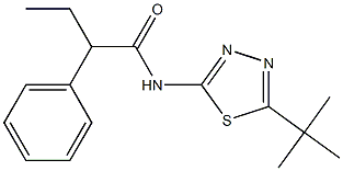 N-(5-tert-butyl-1,3,4-thiadiazol-2-yl)-2-phenylbutanamide Struktur