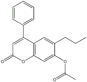 (2-oxo-4-phenyl-6-propylchromen-7-yl) acetate Struktur