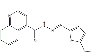 N-[(E)-(5-ethylthiophen-2-yl)methylideneamino]-2-methylquinoline-4-carboxamide Struktur