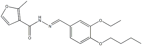 N-[(E)-(4-butoxy-3-ethoxyphenyl)methylideneamino]-2-methylfuran-3-carboxamide Struktur