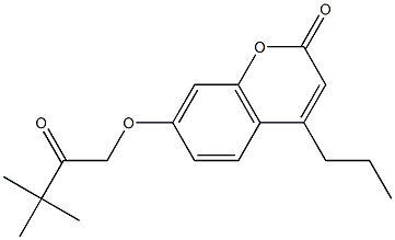 7-(3,3-dimethyl-2-oxobutoxy)-4-propylchromen-2-one Struktur