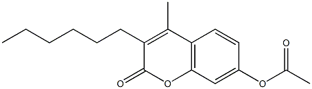 (3-hexyl-4-methyl-2-oxochromen-7-yl) acetate Struktur