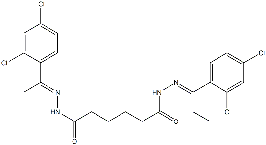 N,N'-bis[(E)-1-(2,4-dichlorophenyl)propylideneamino]hexanediamide Struktur