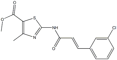 methyl 2-[[(E)-3-(3-chlorophenyl)prop-2-enoyl]amino]-4-methyl-1,3-thiazole-5-carboxylate Structure