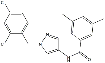 N-[1-[(2,4-dichlorophenyl)methyl]pyrazol-4-yl]-3,5-dimethylbenzamide Struktur