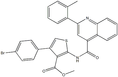 methyl 4-(4-bromophenyl)-2-[[2-(2-methylphenyl)quinoline-4-carbonyl]amino]thiophene-3-carboxylate Struktur