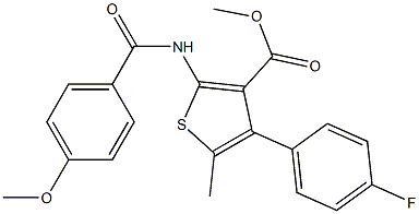 methyl 4-(4-fluorophenyl)-2-[(4-methoxybenzoyl)amino]-5-methylthiophene-3-carboxylate Struktur