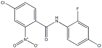 4-chloro-N-(4-chloro-2-fluorophenyl)-2-nitrobenzamide Struktur