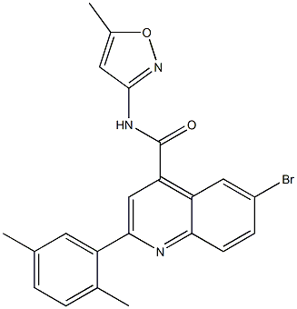 6-bromo-2-(2,5-dimethylphenyl)-N-(5-methyl-1,2-oxazol-3-yl)quinoline-4-carboxamide Struktur