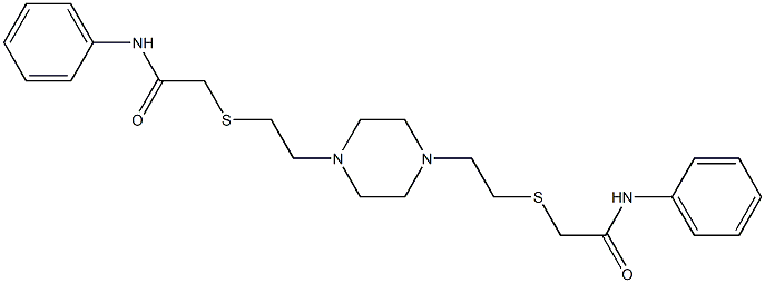 2-[2-[4-[2-(2-anilino-2-oxoethyl)sulfanylethyl]piperazin-1-yl]ethylsulfanyl]-N-phenylacetamide Struktur