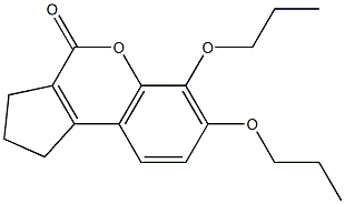 6,7-dipropoxy-2,3-dihydro-1H-cyclopenta[c]chromen-4-one Struktur