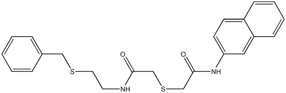 N-(2-benzylsulfanylethyl)-2-[2-(naphthalen-2-ylamino)-2-oxoethyl]sulfanylacetamide Struktur