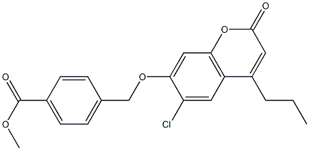 methyl 4-[(6-chloro-2-oxo-4-propylchromen-7-yl)oxymethyl]benzoate Struktur